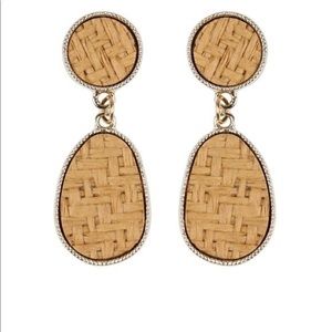 2 for $25 WEAVED STRAW DANGLE DROP EARRINGS